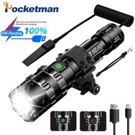 80000Lumens Tactical LED Flashlight Rechargeable Scout light Torch light 18650 a