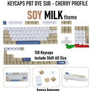 Keycaps Pbt Dye Sub Cherry Profile - Soy Milk Theme