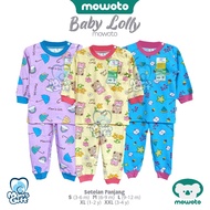 Moms Gift Baby Lolly Long Children's Set ( 0-4 years) Pajamas with Shoulder Buttons - Mowoto