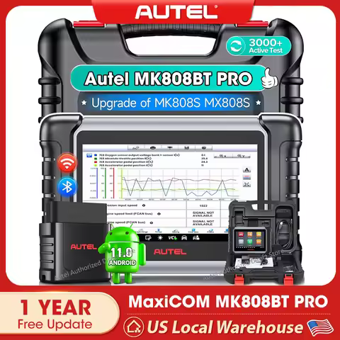 Autel MaxiCOM MK808BT PRO Wireless OBD2 Diagnostic Tools Automotive Scanner, All System Diagnose, 30