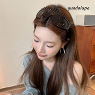 GUADALUPE Sunglasses Headband, Comb Shaped Leopard Print Glasses Hair Band, Temperament Sunscreen Su