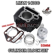 Motocross LIFAN Engine 140cc 55mm Standard Cylinder Block Set (15pin) Free Gasket