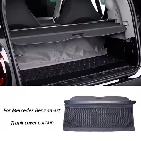 For Mercedes Benz Smart Fortwo 451 Accessories Forfour 453 Stowing Tidying Trunk Cover Curtain Alumi