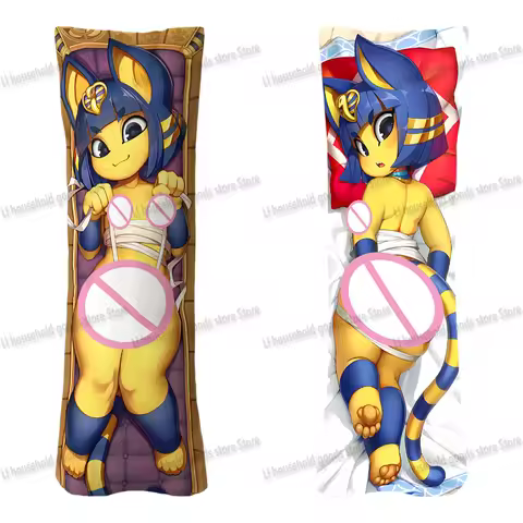 Ankha Furry Orcus Fluffy Anime Dakimakura Pillowcase Double-sided Print Pillow Cover Case