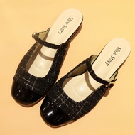 Shoe Story รองเท้าส้นแบน : Mary Jane Groove Tweed