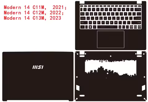 Full Body Laptop Vinyl Decal Cover Sticker Skin For MSI Modern 14 D13MG C13M C12M A10M A10R Modern 1