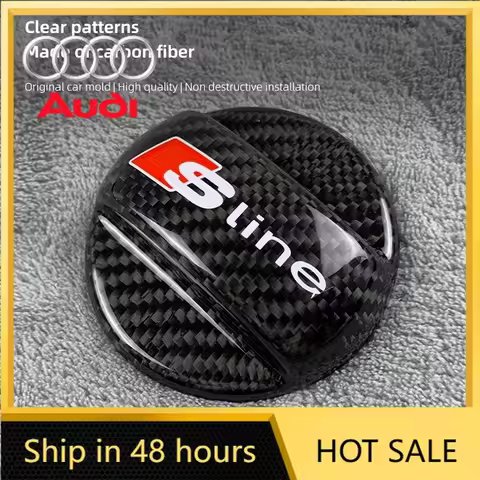 2025 Hot Carbon Fiber Car Fuel Tank Cap Oil Box Trim Cover Accessories For Audi S Line A3 A4 A6 A5 Q