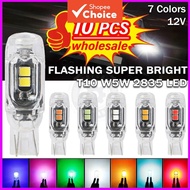 10pcs  T10 LED   10pcs Mentol Lampu Isyarat LED T10 Kelipan Pantas Motosikal