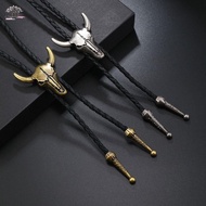 JEREMY1 Men Necklace, Ethnic Style Copper Ox Head Pendant Necklace, Unique Silver Golden Hip Hop PU 