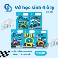 4-cup CD NoteBook Racer Blue 48 pages 100GSM 170x240mm - Code: B06