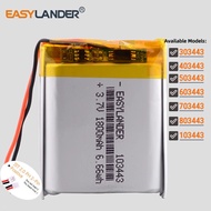 JST PH2.0 2Pin 3.7 V 103443 1500mah Rechargeable Lithium Li-ion Polymer Battery 503443 603443 703443