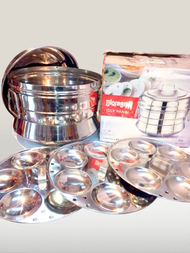 Diamond Stainless Steel Idly Steamer with 9 Idli Plates | Premium Idly Maker | Extra Deep Idly Panai