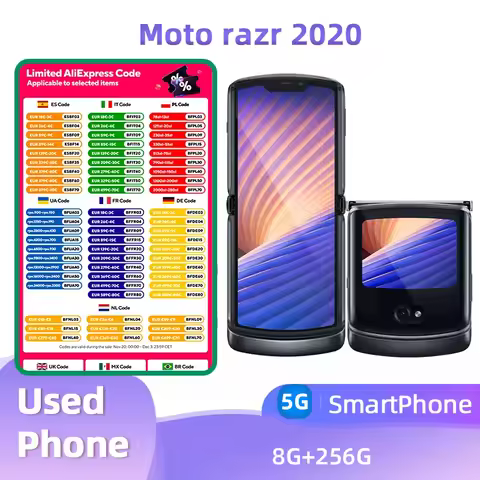 Motorola Razr 2020 5g Original Android Smartphone CPU Snapdragon 765G Flip Screen 48MP Camera Unlock