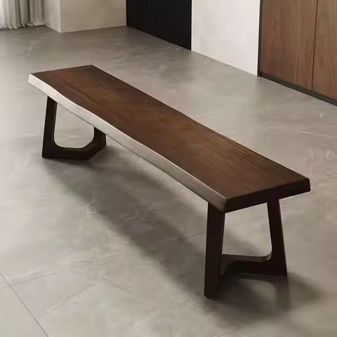 Nordic Chinese style solid wood long stool Internet celebrity simple modern bench bench stool office