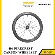 ZIPP 404 FIRECREST CARBON TUBELESS DISC BRAKE WHEEL SET (58MM) BICYCLE WHEELSET (1 SET FRONT AND REAR)