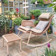 [Rocking Chair] Rocking Chair Recliner Living Room Rattan Sofa Chair Balcony Courtyard Single Back C