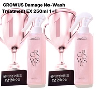 GROWUS DAMAGE NO-WASH TREATMENT EX 250ml (1+1)   Pearl Gloss Finish | Heat Care Solution | Leave-In 