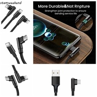 STAMWEEKEND 90 Degrees Type C Cable, Nylon Braid Elbow PD 60W Quick Charger Cord, Data Transmission 