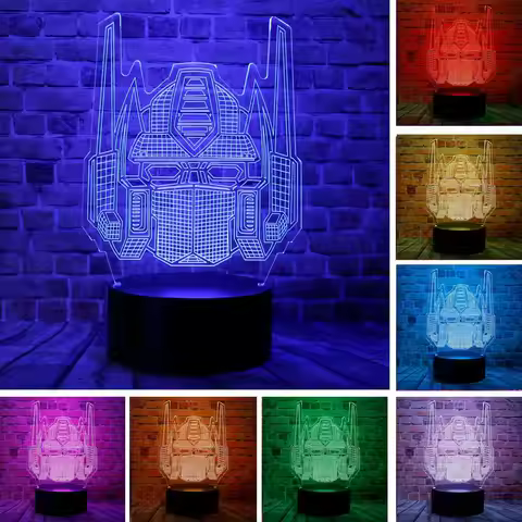 3D LED Night Light Hottoys Cool Transformers Bumblebee Knight Table Lamp with Remote Control 16 Colo