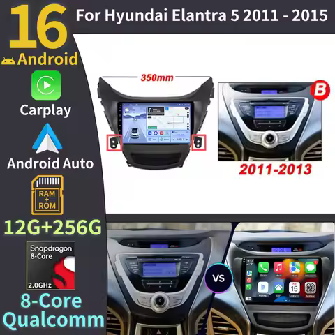 Android 16 Car Radio For Hyundai Elantra Avante I35 5 MD 2011 2012 2013 Multimedia Player Navigaion 