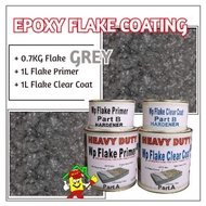GREY FLAKE • Epoxy Flake Coating Set • Refurnishing Floor • No Hacking • Waterproofing