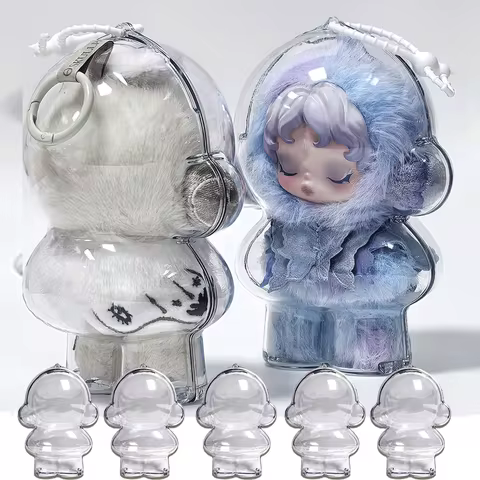 NEW Transparent Case For Skull Panda Protective Cover Plush Dolls Display Bag Portable Organizer Box
