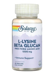 Solaray, L-Lysine Beta Glucan, 500 mg, 60 VegCaps
