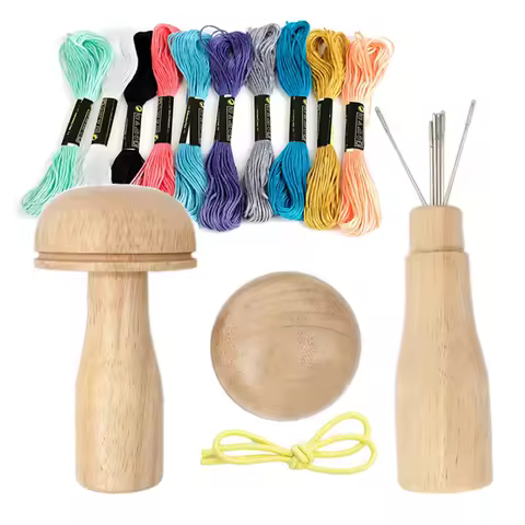 31Pcs/Set Darning Mushroom Wooden Darning Tool Compact Lightweight Sewing Kits with Ten Different Co