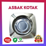 ASBAK STAINLESS KOTAK DIAMETER 12 CM | ASBAK MINIMALIS | Asbak Murah | Asbak Kaleng | Asbak Kotak Ro