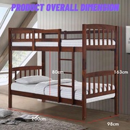 LOFT Design GALWAY full solid rubberwood LOFT Bed double decker bunk bed double decker bed for adult