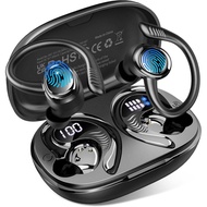 Wireless Earbuds Sport, NEW Bluetooth 5.4 Headphones with Earhooks, 50H Stereo Deep Bass Over Ear Bu