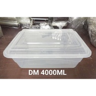 Kotak Makanan Plastik Foodgrade Thinwall Dm 4000ml Isi 5pcs Alas Dan T