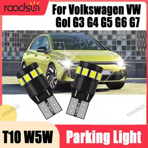 2PCS T10 W5W Canbus Parking Light Bulbs Mini Size 6000K White Plug and Play 12V For Volkswagen VW Go