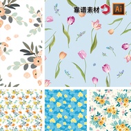 French Fresh Flower Seamless Printing AI Vector Material High-End Clothing Fabric Pattern Home Fabri