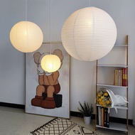 LED Akari Rice Paper Hanging Lamp for Living Dining Room Bedroom Paper Handwoven Pendant Lamp