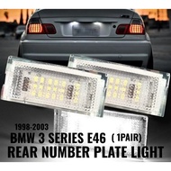 Lampu Nombor Plat Belakang LED Putih BMW 3 Series E46 4D Tahun 1998 1999 2000 2003 Year Rear License