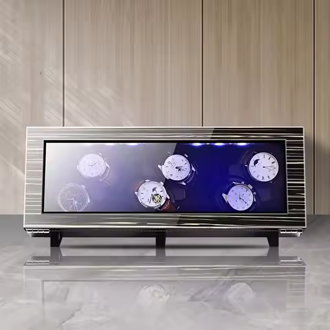 Fingerprint Lock Watch Winder Box Carbon Fiber Watch Shaker Mechanical Wrist Watches Automatic Windi