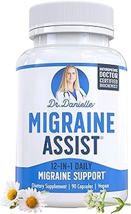 Best Migraine Relief Product with Magnesium - Migraine Assist Supplement with Quercetin, Feverfew, B