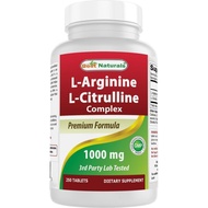 Best Naturals L-Arginine L-Citruline Complex Tablets, 250 Keping