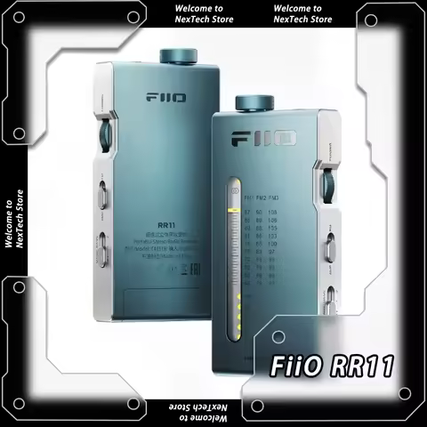 FiiO RR11 Portable HiFi FM Stereo Radio Receiver BASS 3D Analog PVR Tuning Customize Radio 64MHz-108