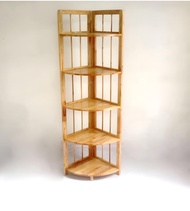 Kệ góc tường bằng gỗ cao su- Kệ góc đa năng nhiều tầng