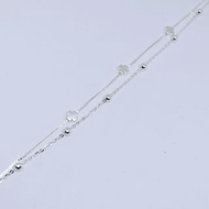 🍀足銀S990純銀幸運四葉草手鏈間光珠子全純銀 素銀#通體純銀S990S990 Pure silver Four leaf clover bracelet🔴不議價💰單件Fixed$/pc.⚠️圖片遠小