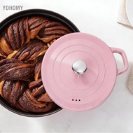 yohomy Dutch Oven Pot Non Stick Multifunctional Ergonomic Design Enamel Chef with Lid