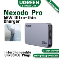 UGREEN Nexode Pro 65W 3-port Ultra-thin Fast Charger Travel Charger with UK/US/EU Plugs for laptops 