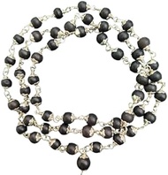 Karungali Malai Silver Cap Plated Necklace | Original Black Ebony Wood Mala |Mala for Men & Women (5