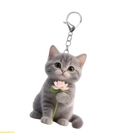 weroyal Judo Kittens Acrylic Keychain Cute Cats Charm Hanging Keyring for Backpack Car B