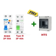 TONGOU RCCB Type B เบรคเกอร์ตัดไฟรั่ว เบรคเกอร์กันดูดกันรั่วรถEV เบรคเกอร์ Type B 2P 4P AC/DC MCB RC