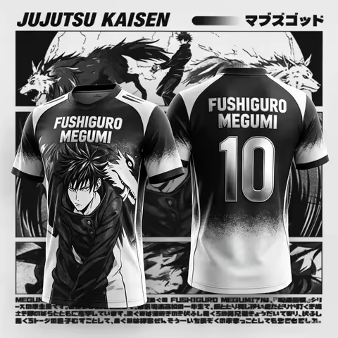 2026 New JUJUTSU KAISEN NO.10 NO.7 Fushiguro Megumi Gojo Anime T-Shirt Adult Men's 3D Printed Specia