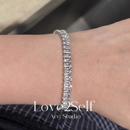Love2Self S067 Iced Out 5mm Tennis Bracelet for Women Titanium Steel Non Tarnish Sparkling Zirconia 
