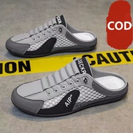 Men Half Shoes Summer Half Slippers Rubber Sole Shoes Breathable Mules Casual Loafer Shoes